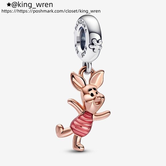 Pandora Disney Winnie the Pooh Piglet Dangle Charm - Picture 1 of 5